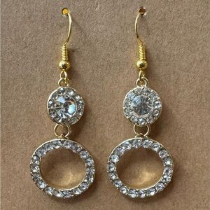 Elegant Gold and Silver Crystal Drop Earrings